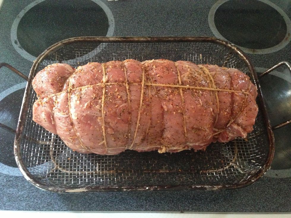 Also, make sure you wrap the ends closed. You don't want everything falling out. Put on a coat of olive oil and seasonings.