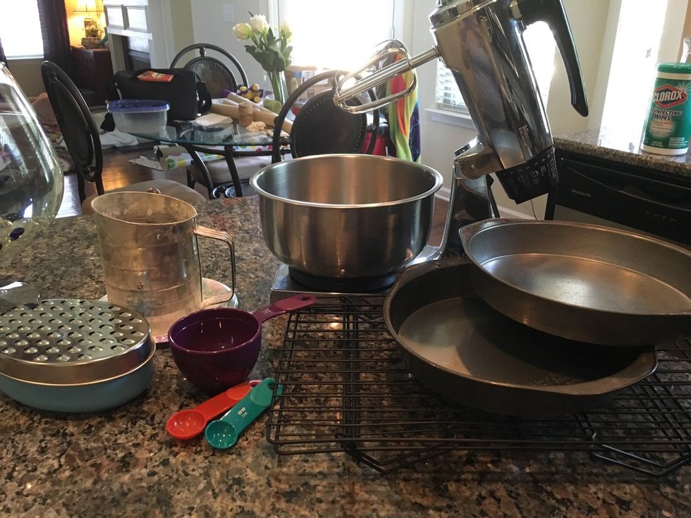 Also, place any needed utensils close to the ingredients.