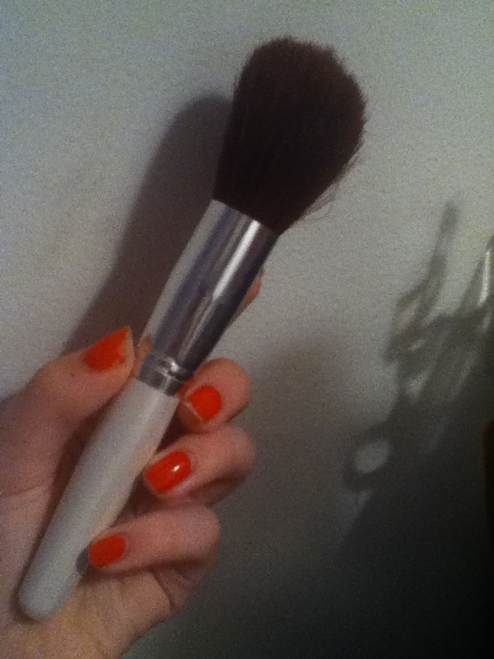 Also take a fluffy brush and LIGHTLY powder your face. This is Elf's total face brush