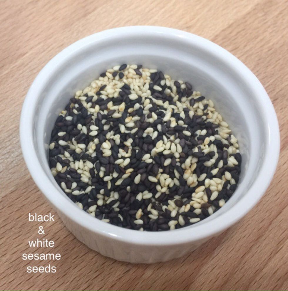 Also toast some black and white sesame seeds.