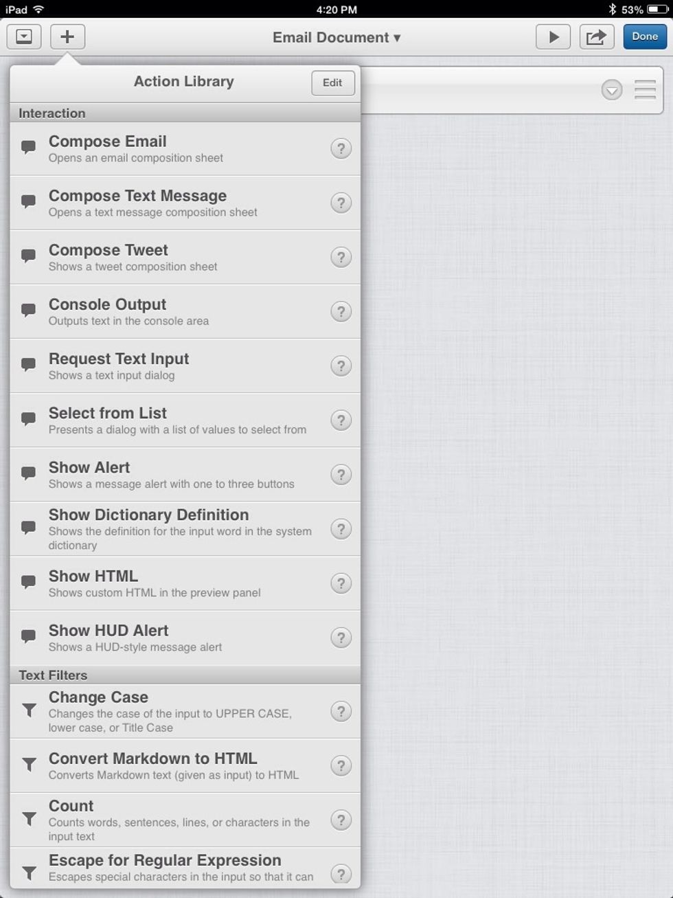 Also, under "Interaction" add a "Compose Email" action.