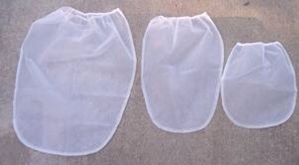 Also you can use these elastic paint strainer bags instead of a steel strainer. They yield more juice, but you can only use them once really.