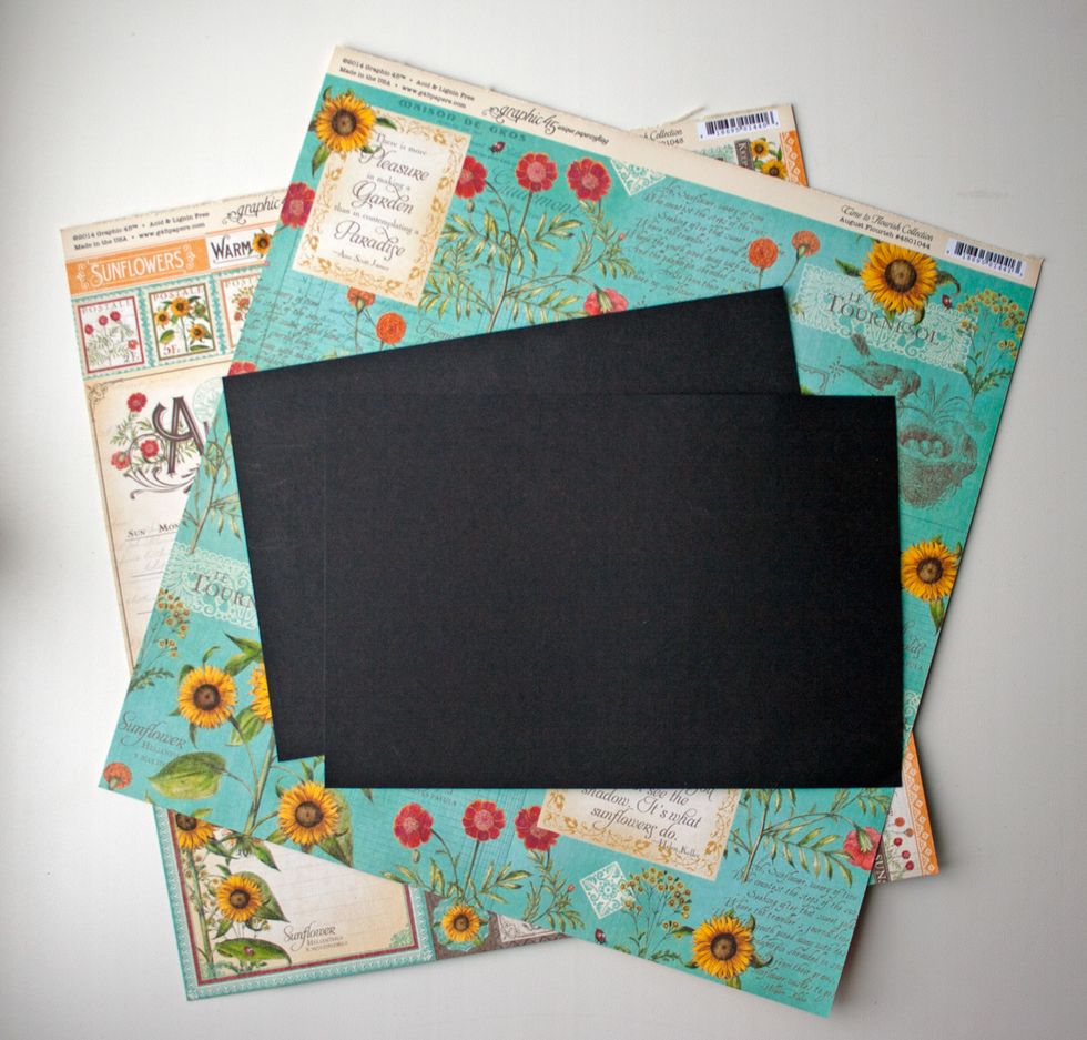 Also you need 2 black card stock pieces 23 x 17 centimeters