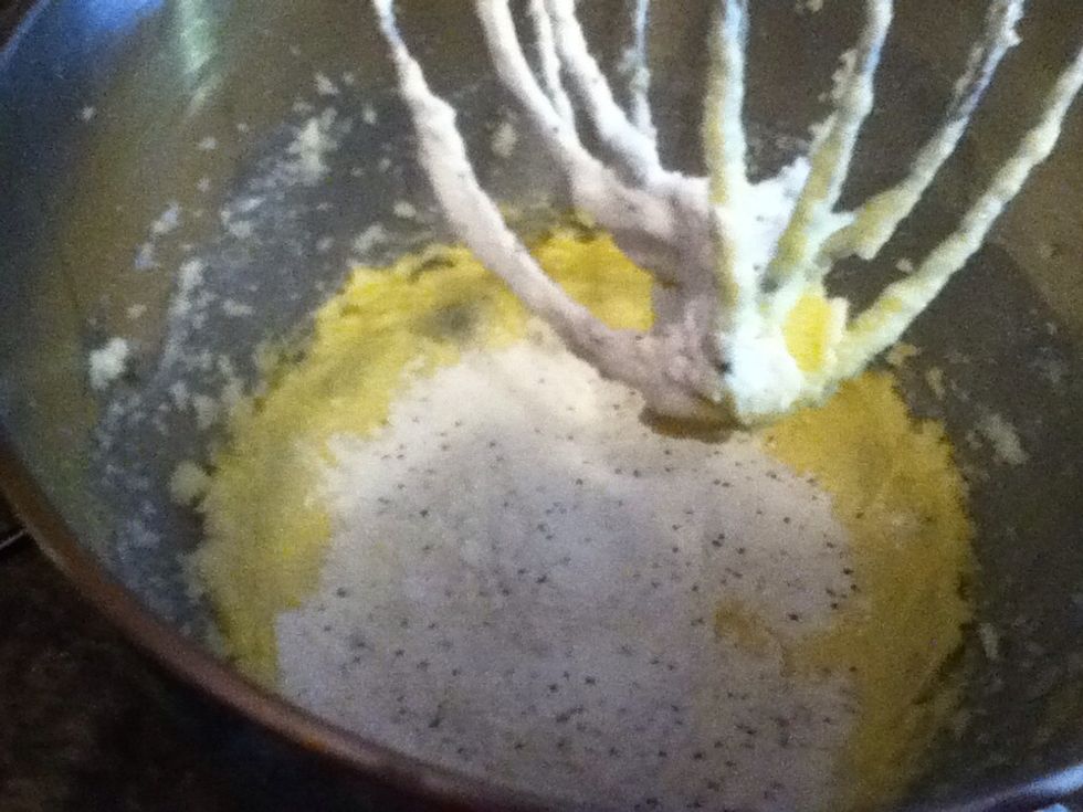 Alternate adding dry mixture...