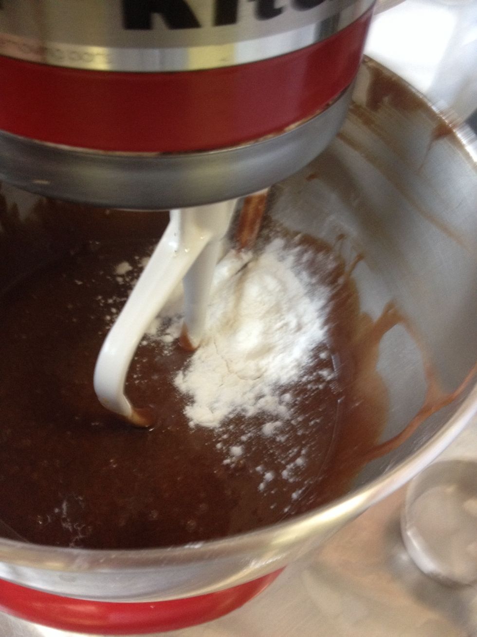 Alternate adding the rest of the flour with water