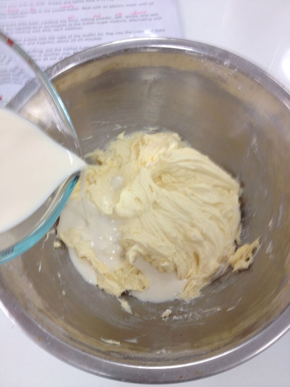 Alternate with the milk. Beat well after each addition.