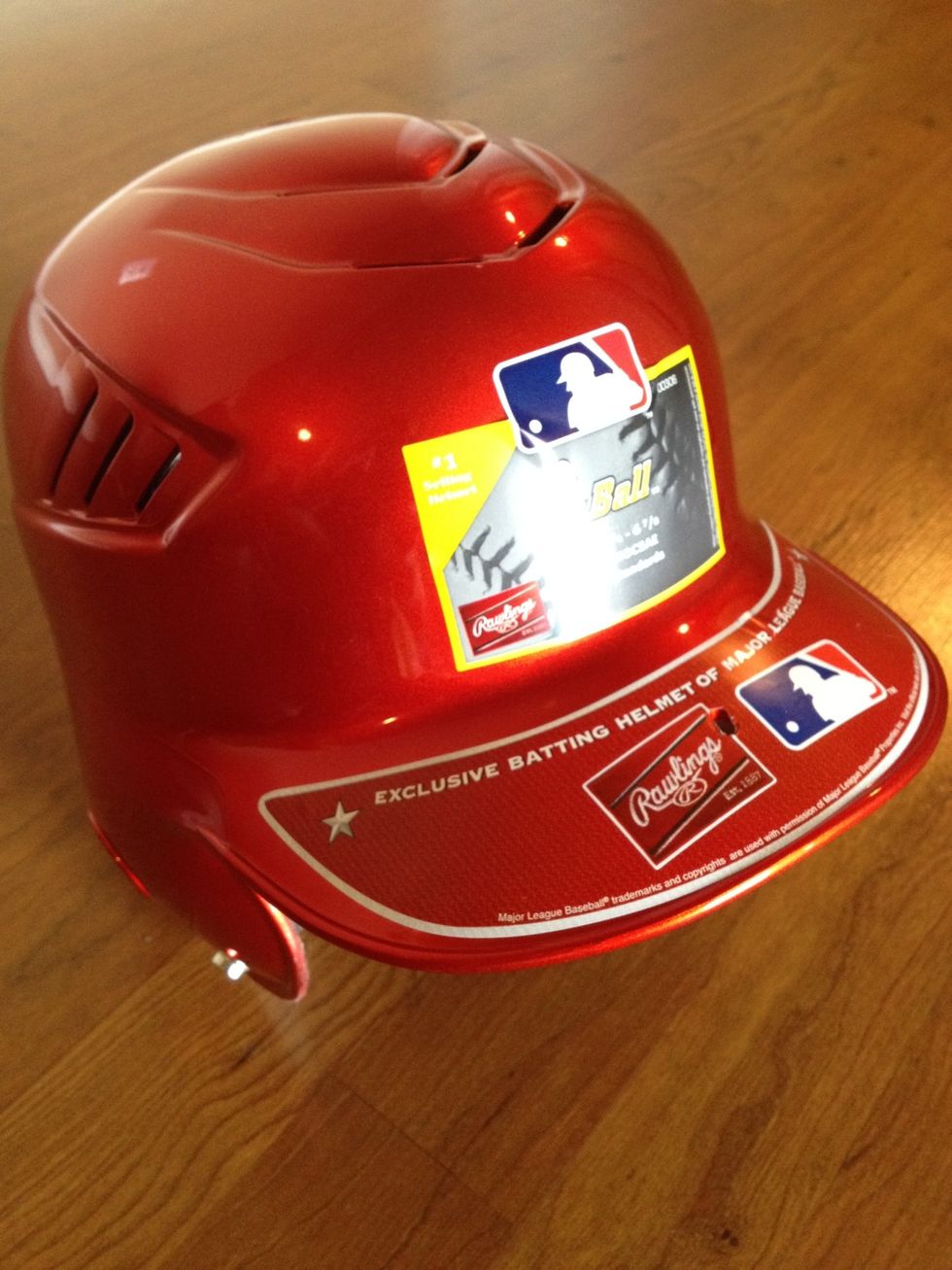 Although it is T ball we're playing, they still require a face guard.