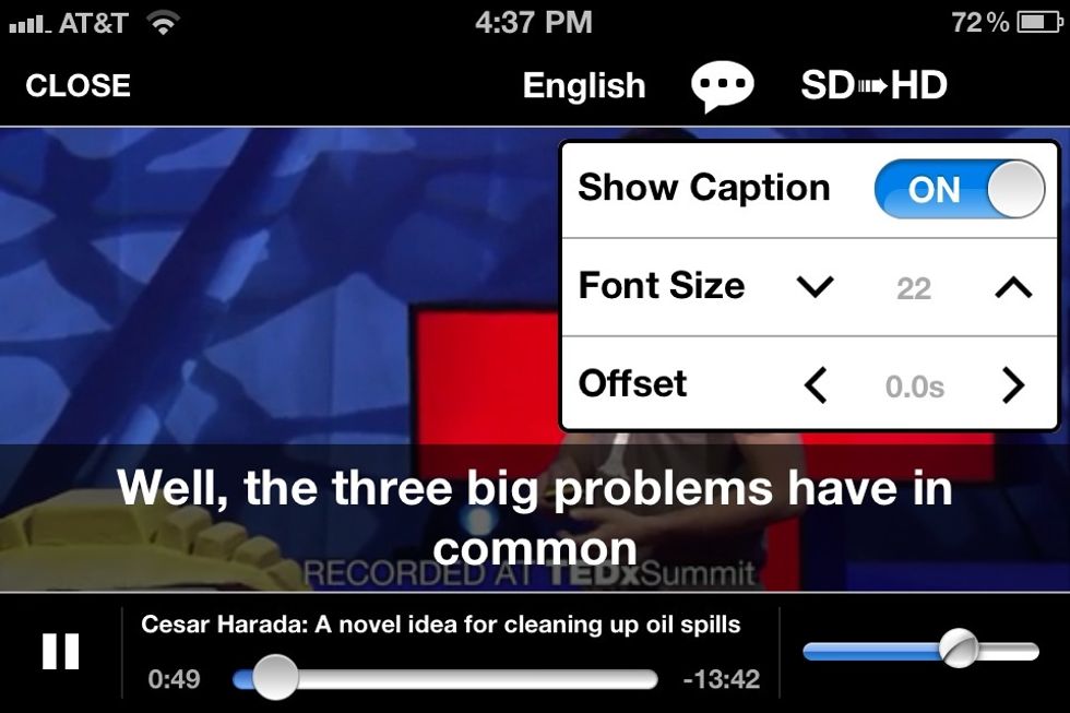 Although this isn't about tv shows and movies. I love Ted talks at Ted.com and this app called TEDiSUBS has the best subtitles settings. You can change its size and position.