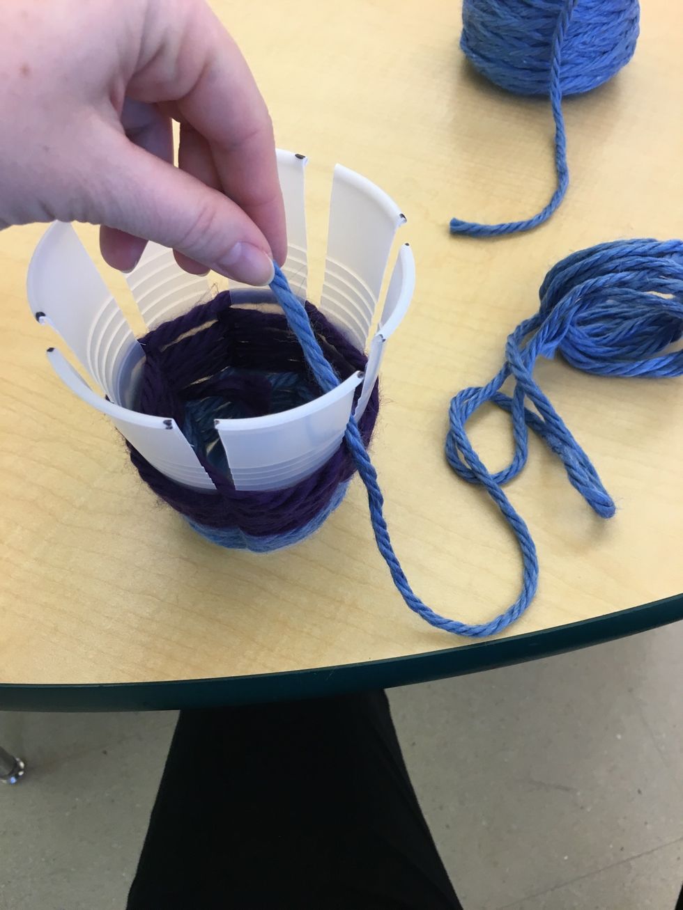 Always begin with the top of the yarn!