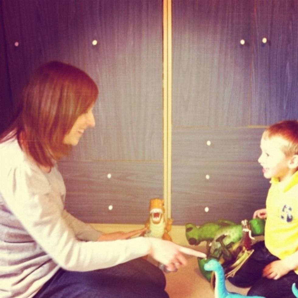 Always get down to the child's level, relax, follow the child's lead. Give children time to process language and respond - at least 7 seconds.