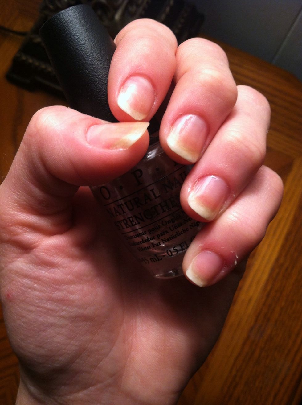 Always start with a base coat! It will keep your nails from staining and help polish adhere better!!
