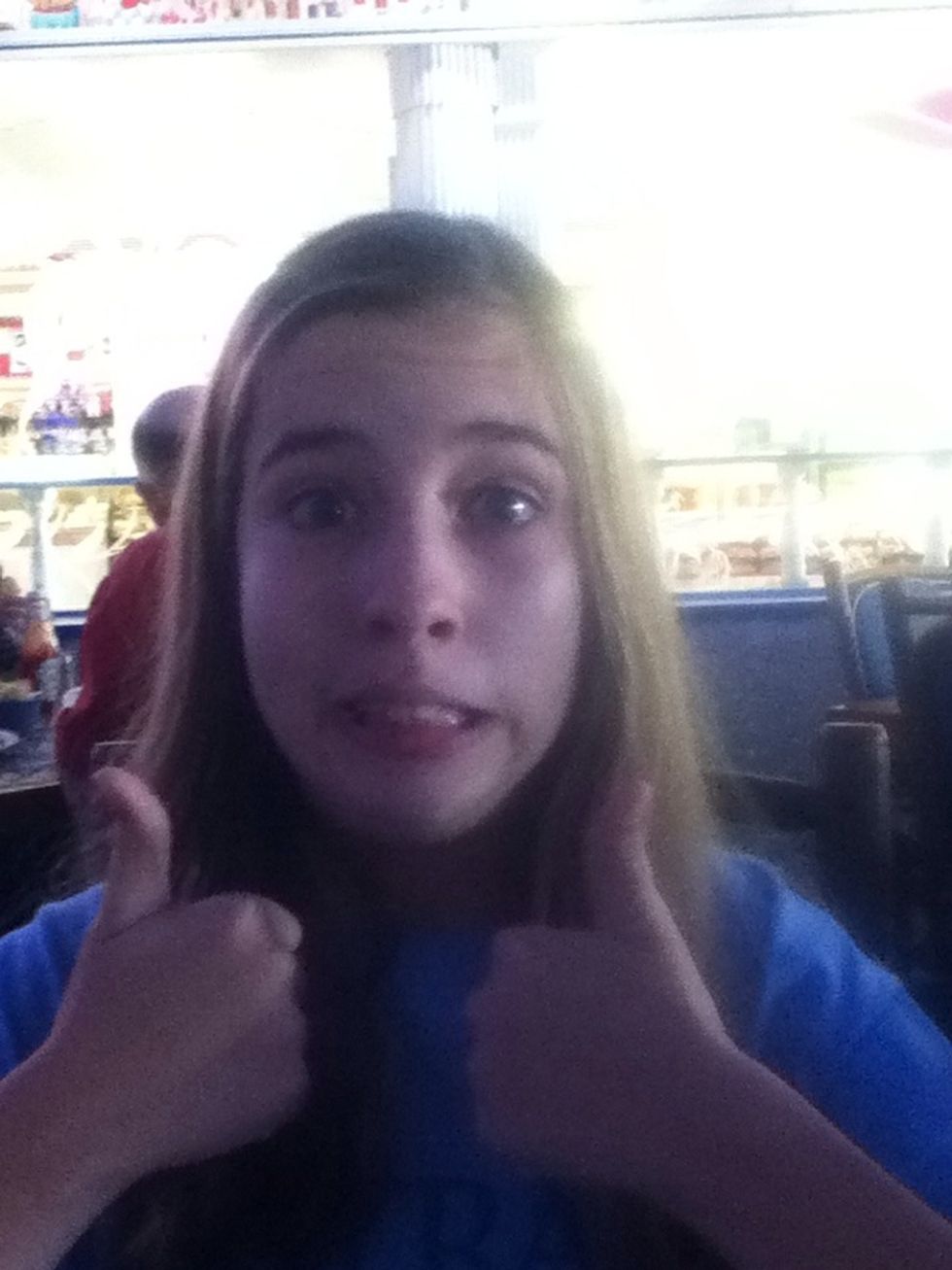 Amanda at the Greek restaurant