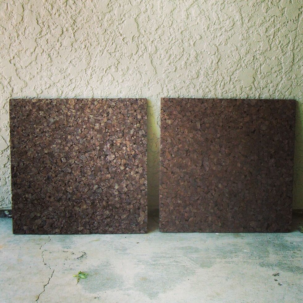 An easy peasy way to customize cork boards is to stencil them. These were gifted to me but you can always find cork boards at your local thrift store for cheap that you can cut up, stencil, etc.