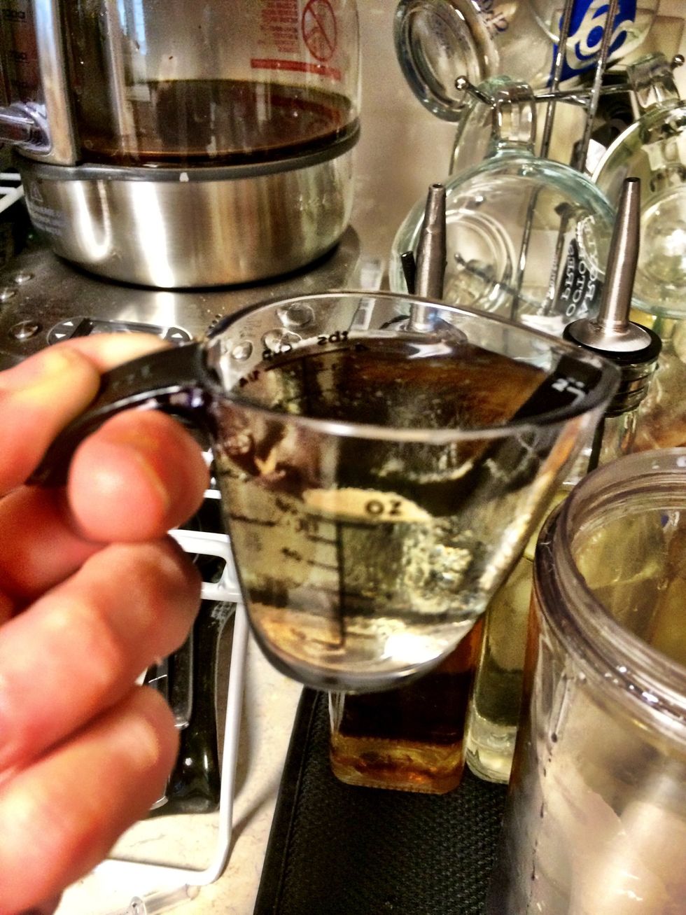 An easy way to add equal parts is to measure 1/2 ounce in a shot glass of flavor(s).