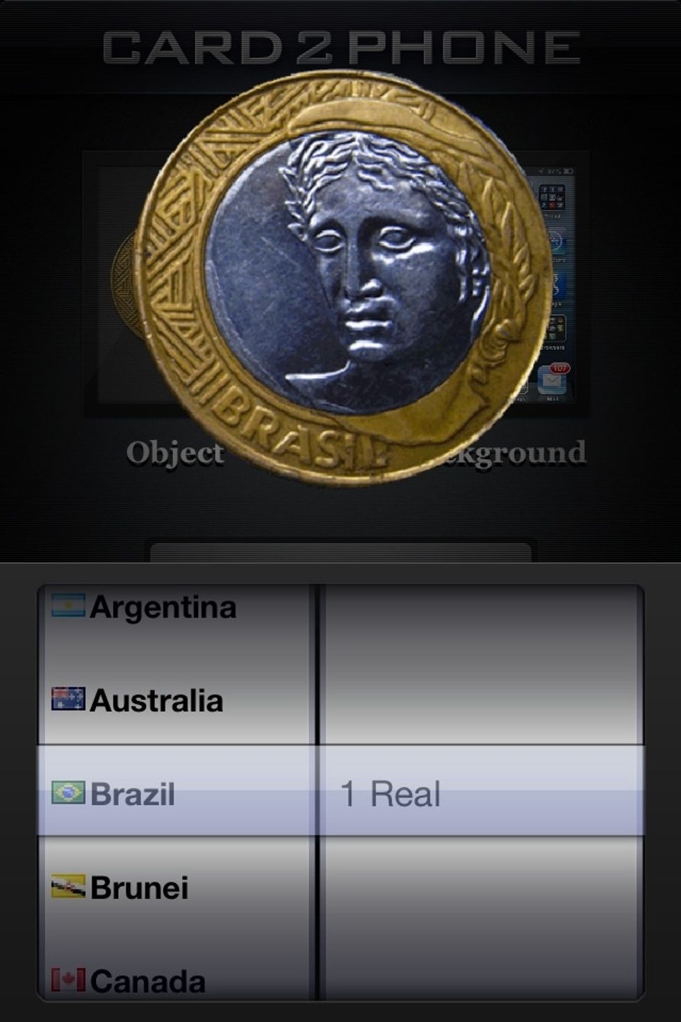 An example of a coin from Brazil.