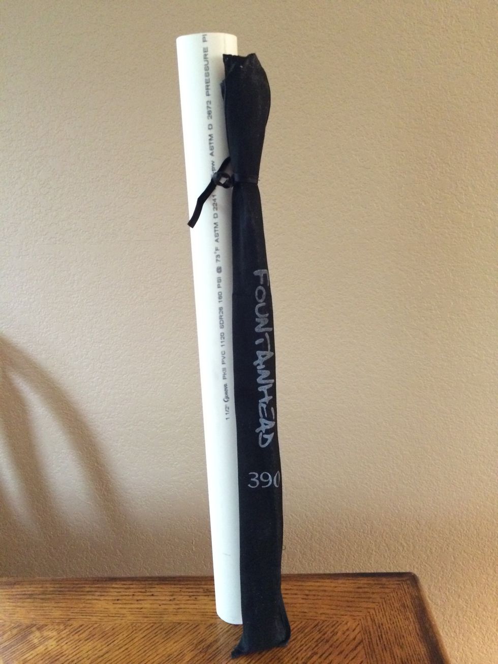 An extra picture to show my Tenkara Fly Rod in its cloth case next to the PVC pipe.