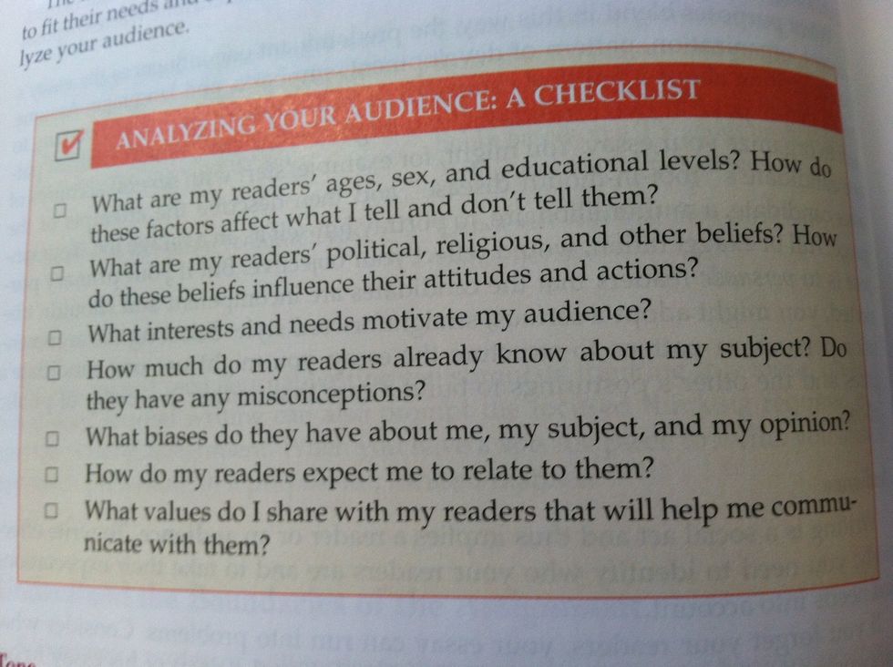 Analyze your audience!