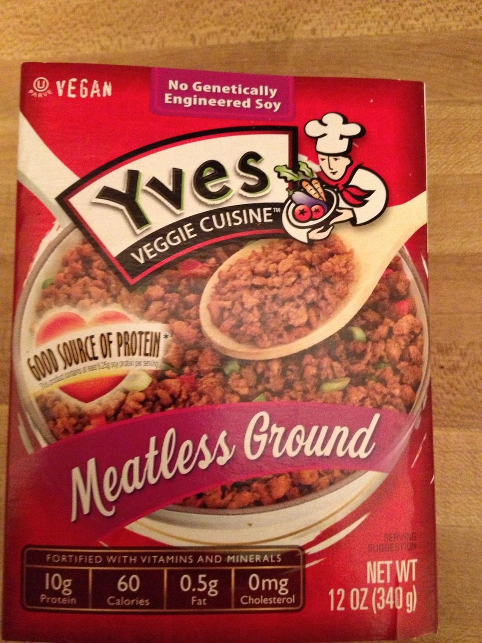 And 1/2 package of veggie crumbles as shown... Or ground beef/turkey if you choose