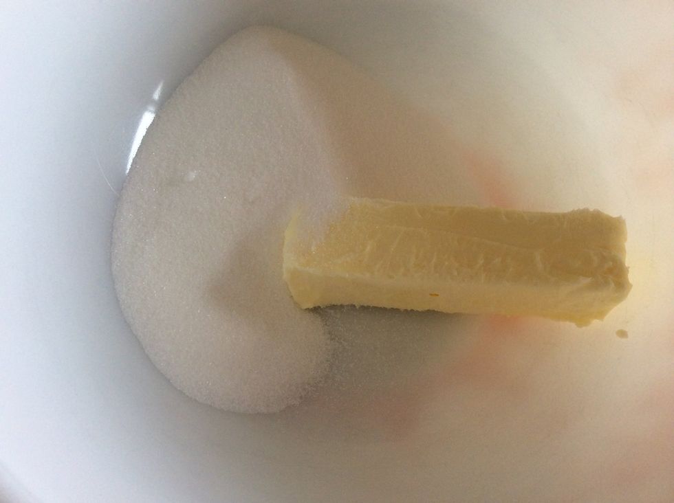 And 3/4 cups of sugar into the bowl.