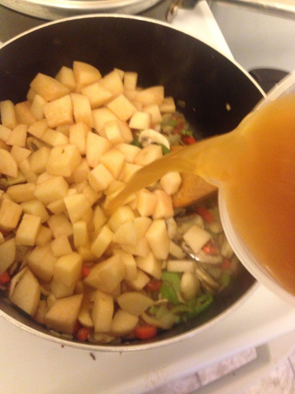 And 3 cups of broth.