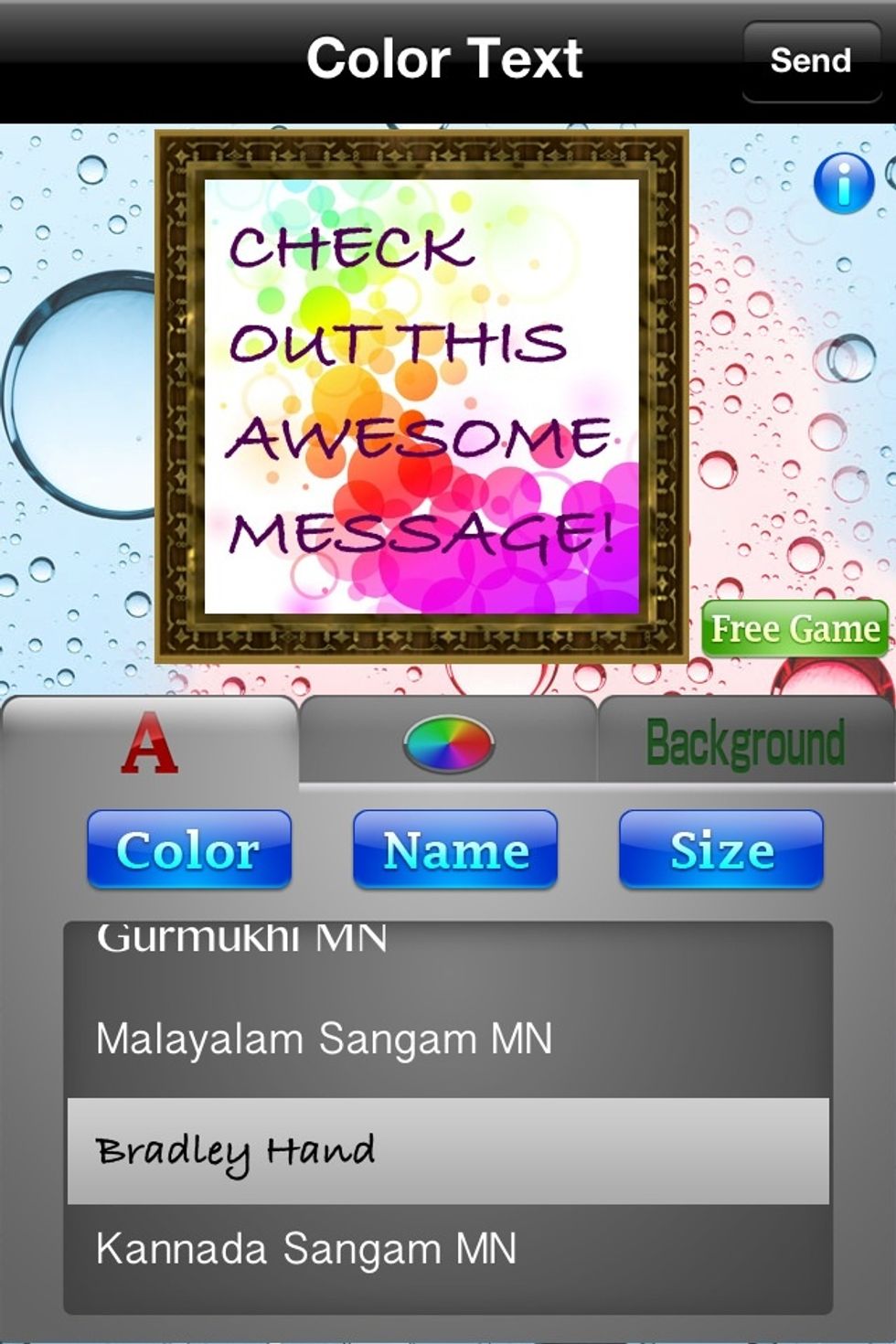 And a font/font size!