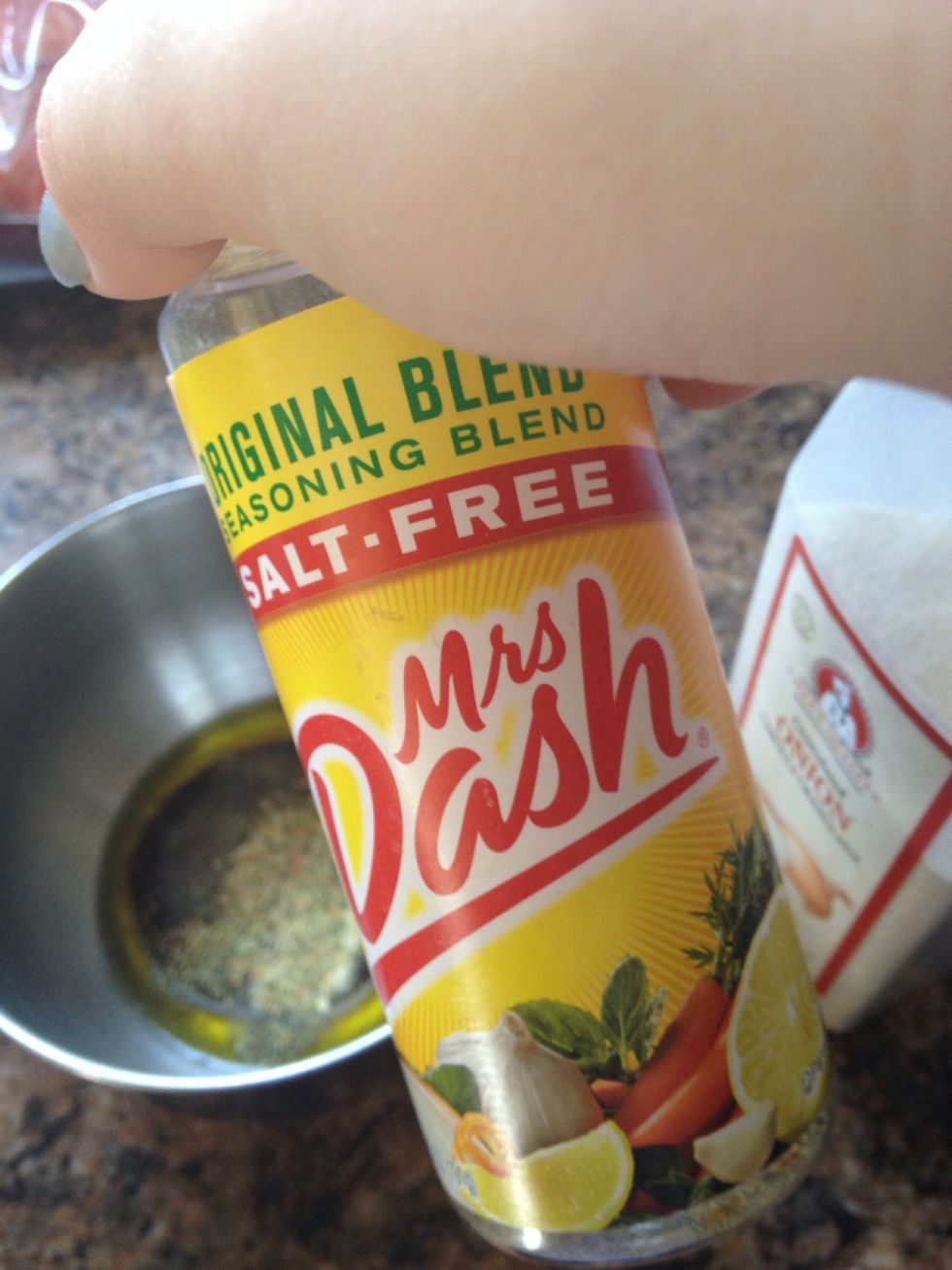 And a little mrs. Dash. I try not to cook with salt very often and I find this adds a decent amount of flavor.
