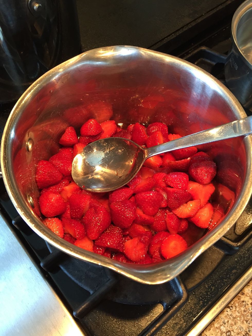 And a little sugar. About 1/4 cup. Cook on low heat