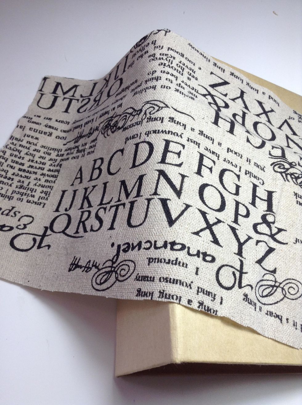 And a piece of cotton fabric for the spine