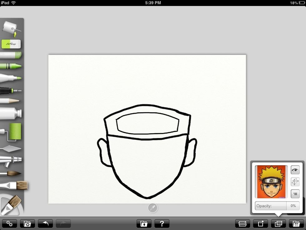 And a rectangular type shape in the bandana