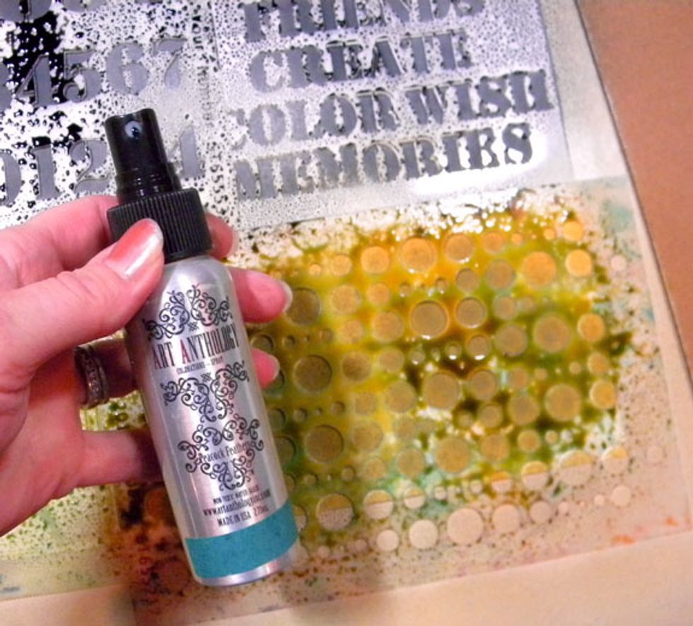 And a third color for the Bubbles stencil, Peacock Feathers.