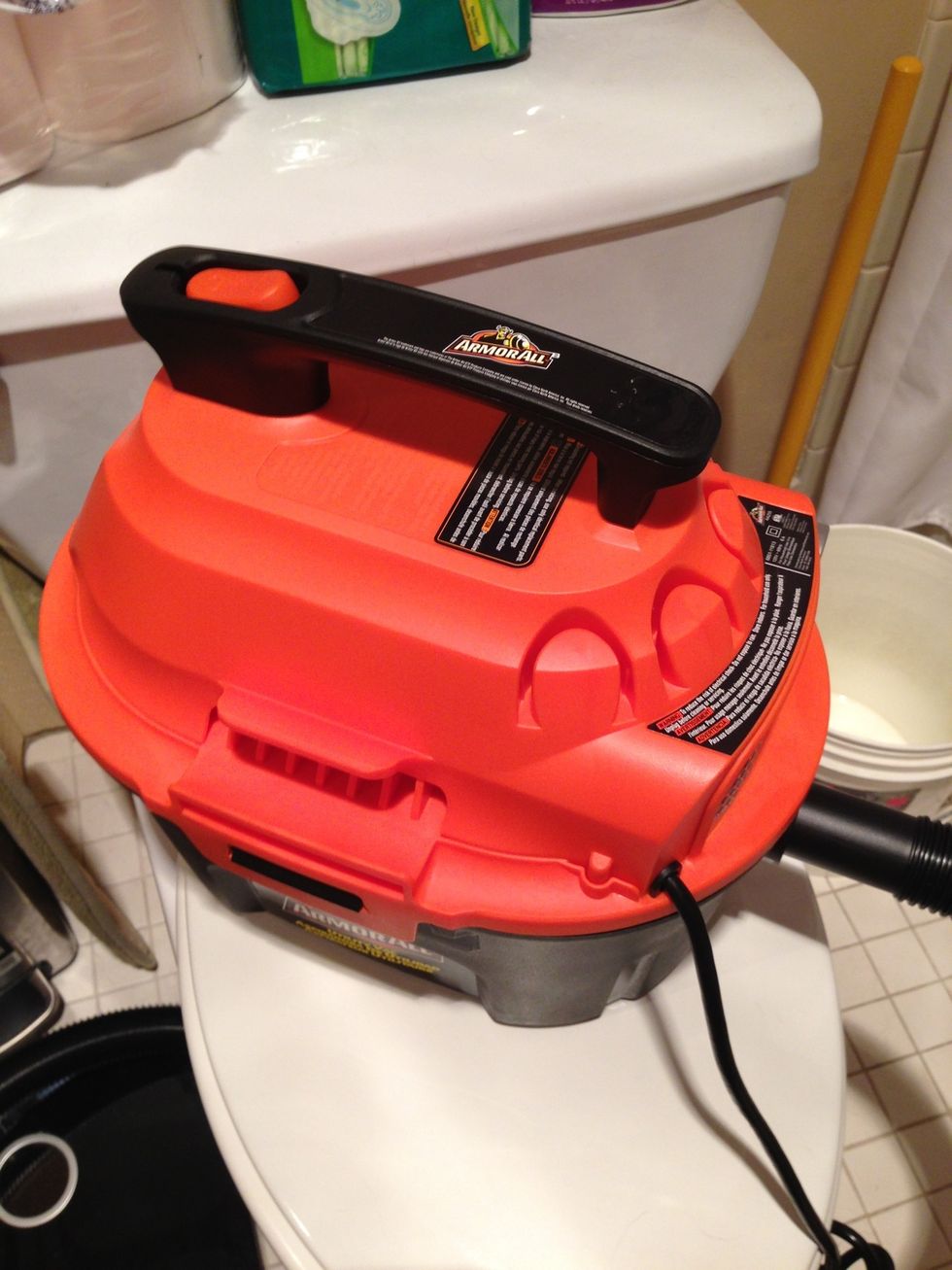 And a vacuum. I have a handy dandy wet dry vacuum with a nice extension.