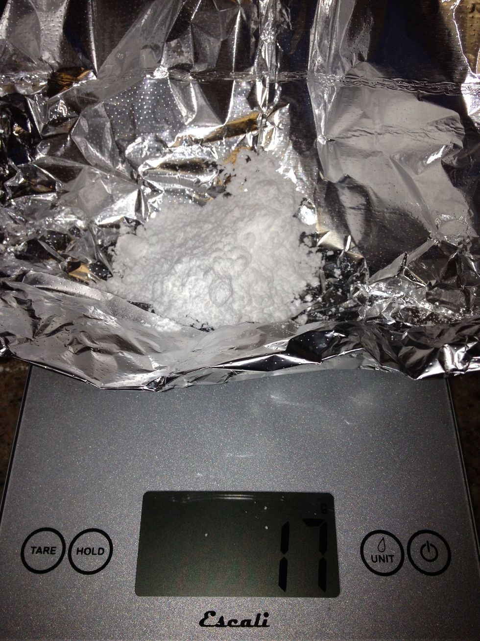 And add 13 grams powdered sugar to the mix and stir it up