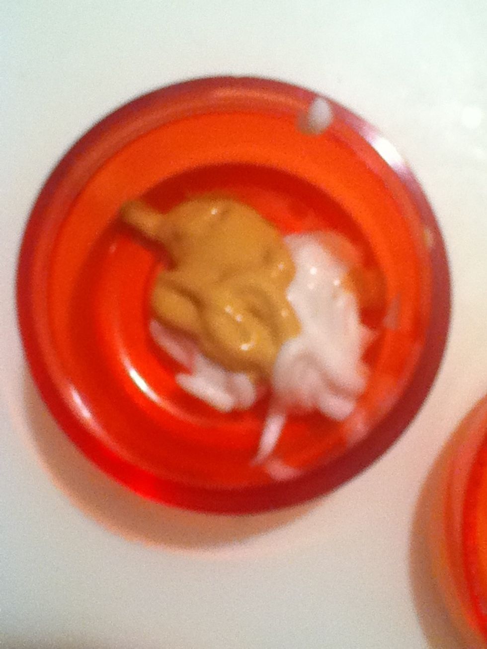 And add a small amount to the mixture, just a few drops.