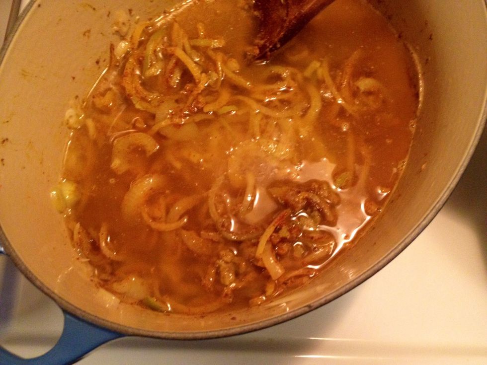 ..and add it to the pot. Then pour in the water.