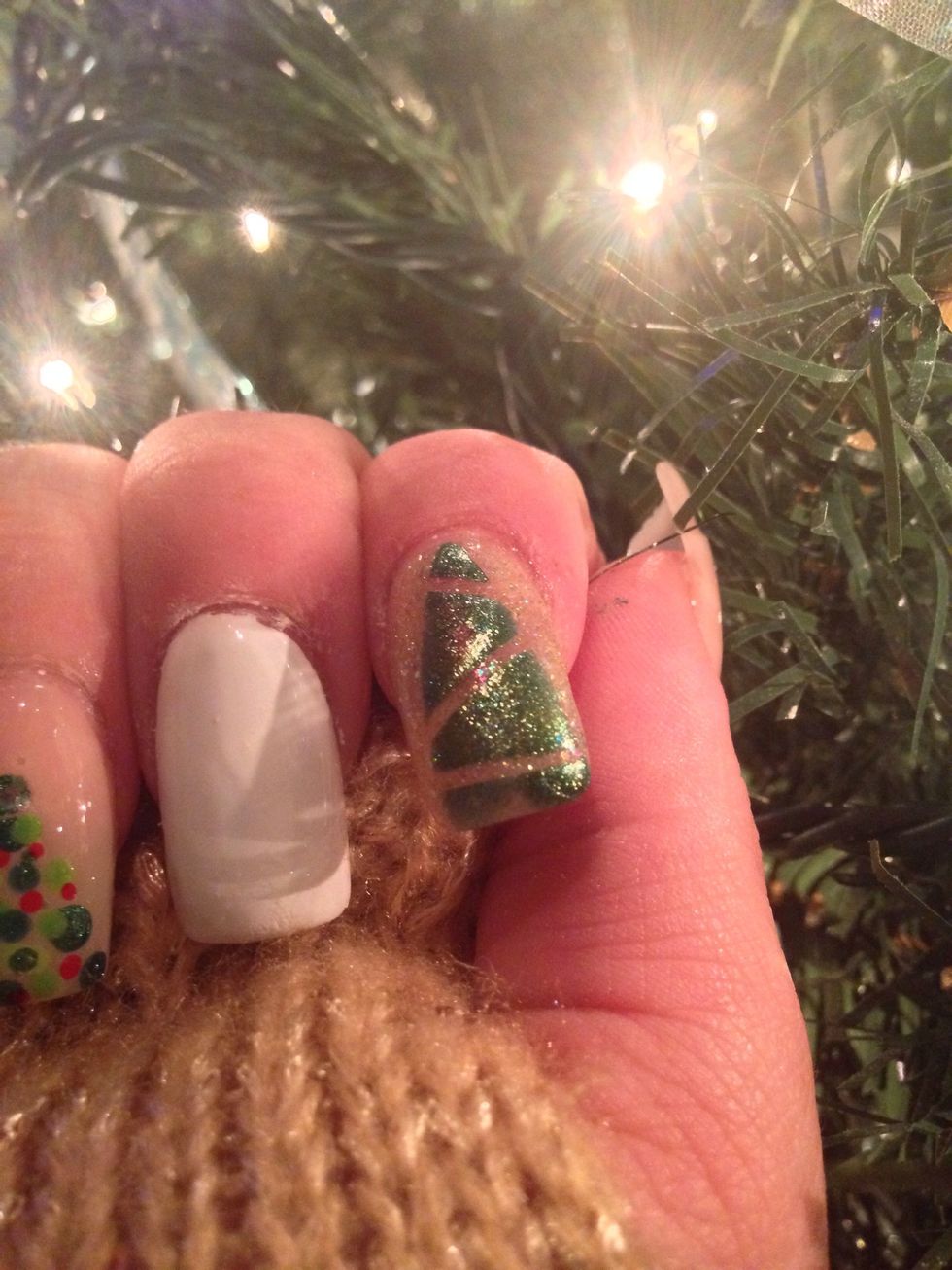 And add red, yellow, and white dots for ornaments.