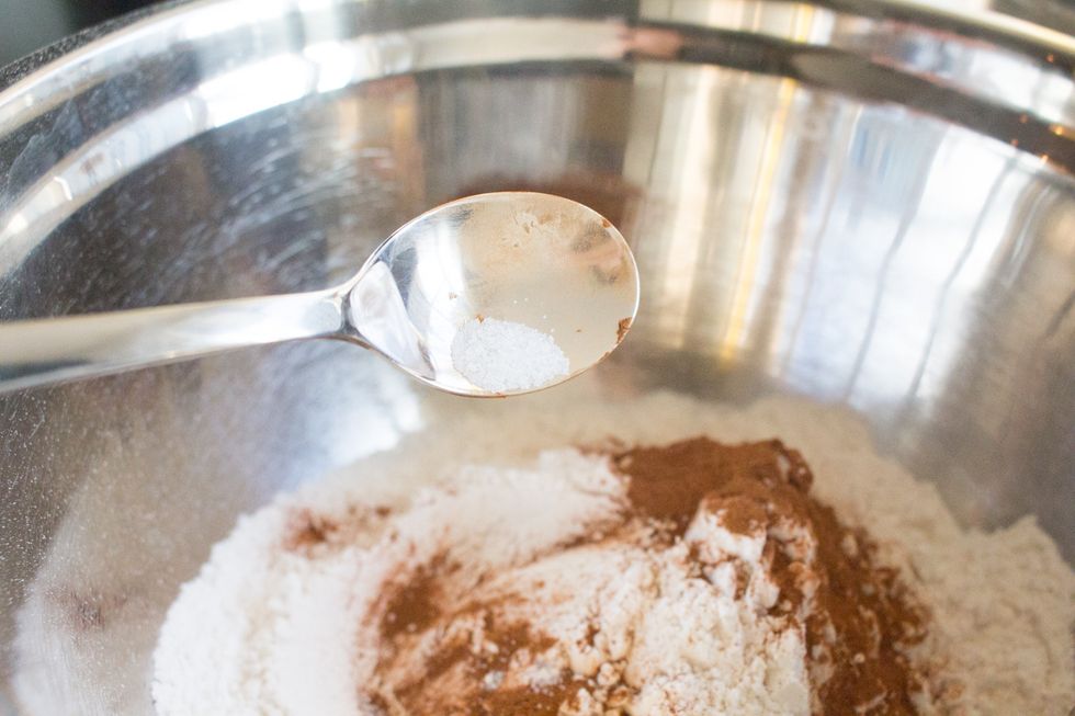 and add salt to flour/cinnamon mixture.