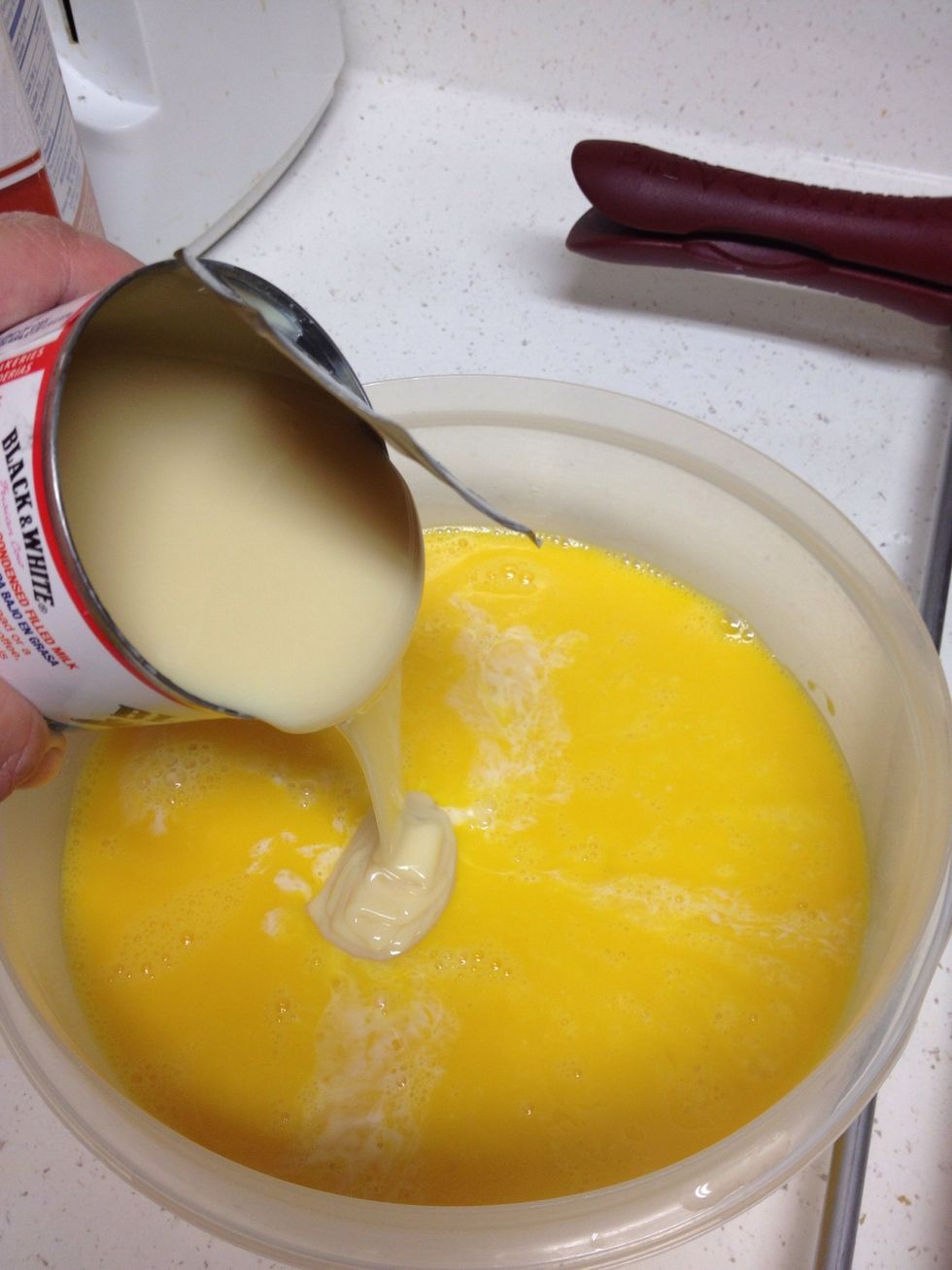 and add the condensed milk