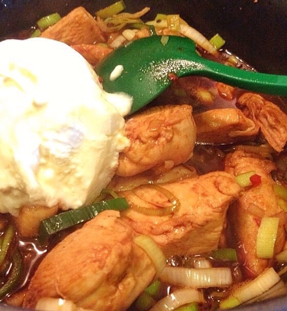 ..and add the creme fraiche.