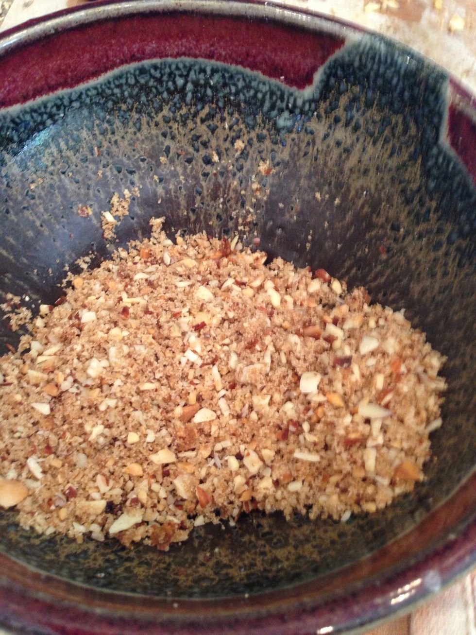 And add the sugar mix to the almonds