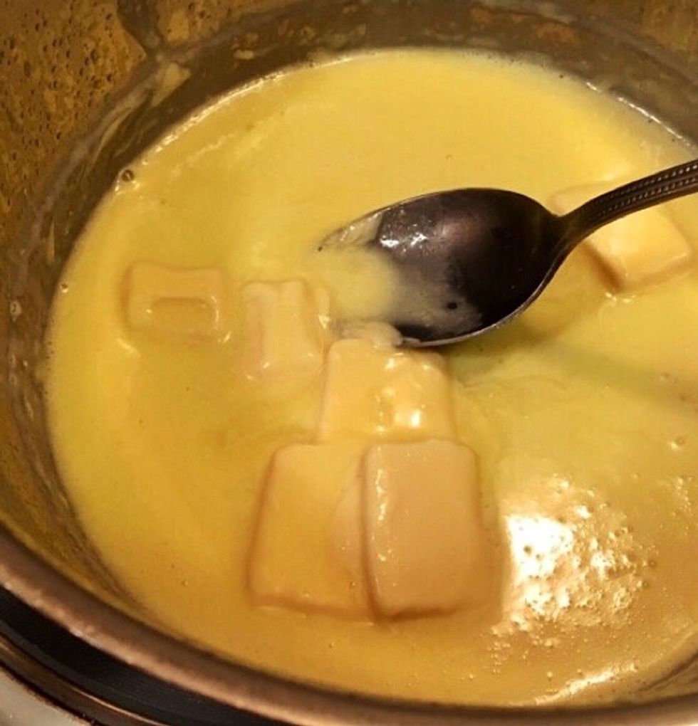 ..and add the white chocolate little by little.