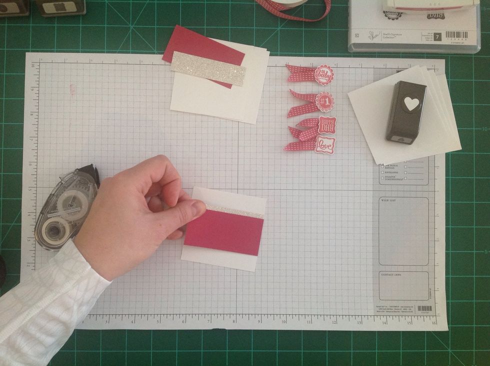 And adhere it to the center of the 3"x3" square of Whisper White cardstock.