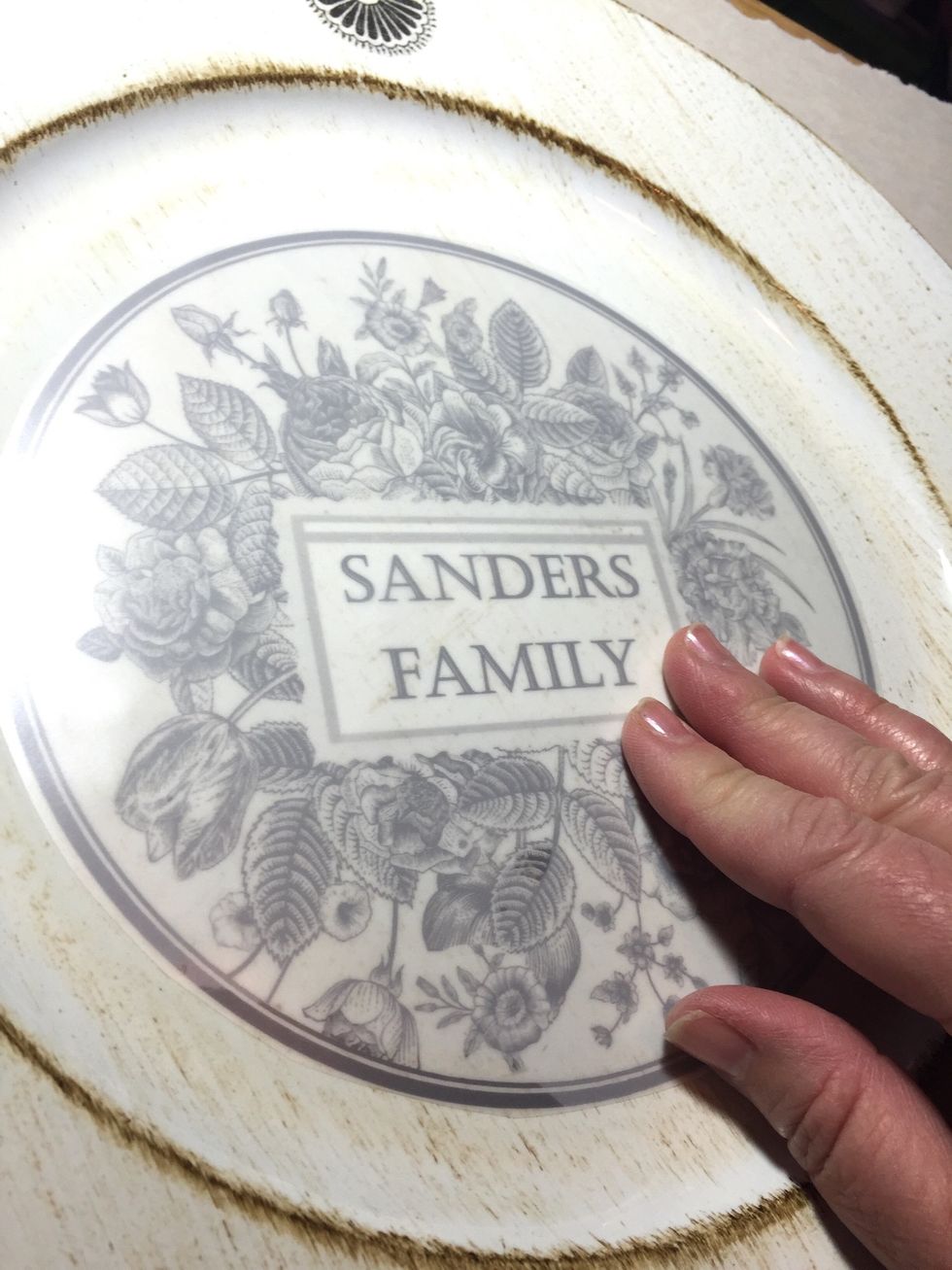 and adhere to center of plate using same steps as before.