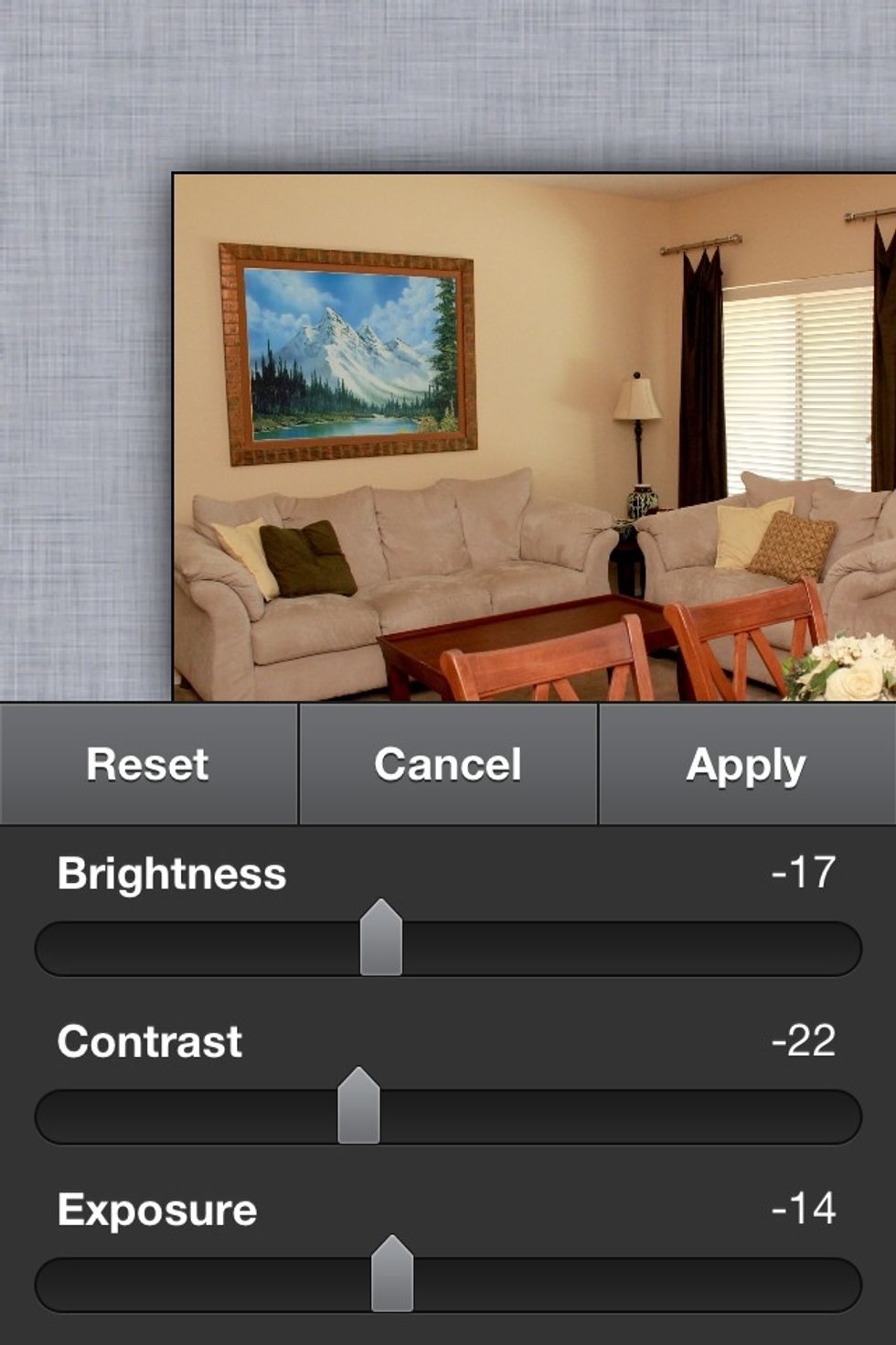 And adjust until it matches the rest of the image.