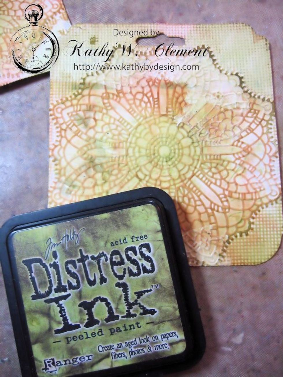 And again with Peeled Paint. See how the embossed design is becoming more defined?