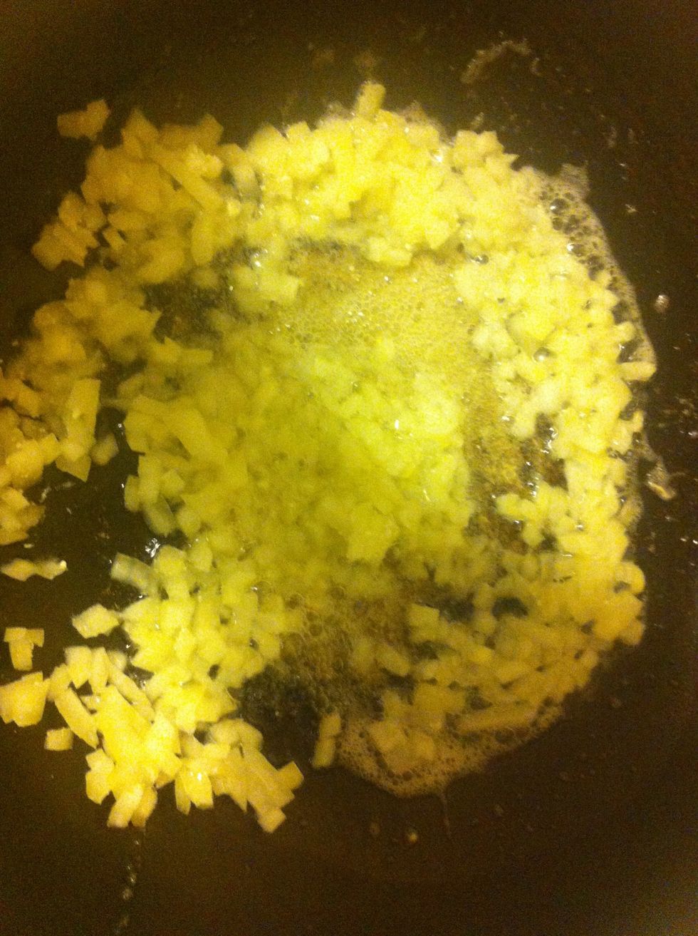 And all if the onions and let them sweat out- to cook low and become translucent. Do not brown.
