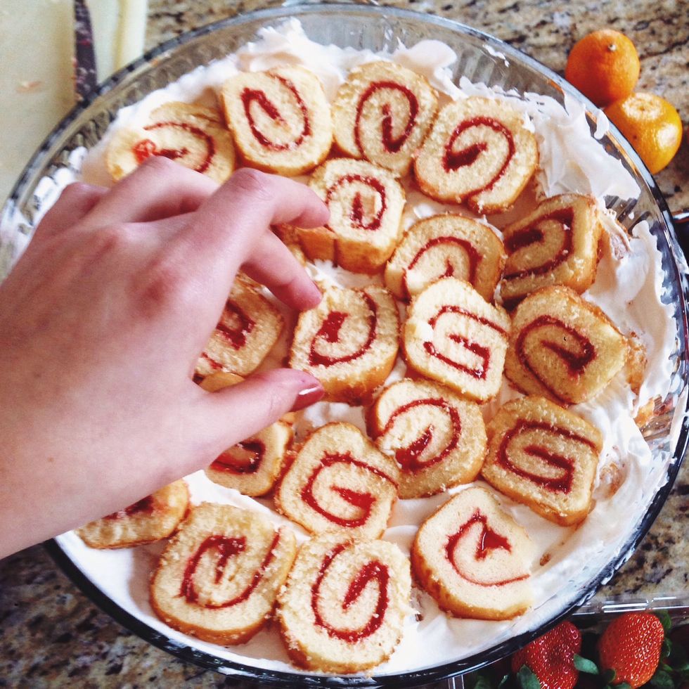 ... And another layer of jelly rolls.