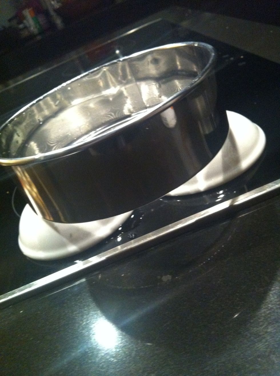 And anything around the house u can find so the eggs don't touch the bottom of the pot Here I use small sauce bowl and sift