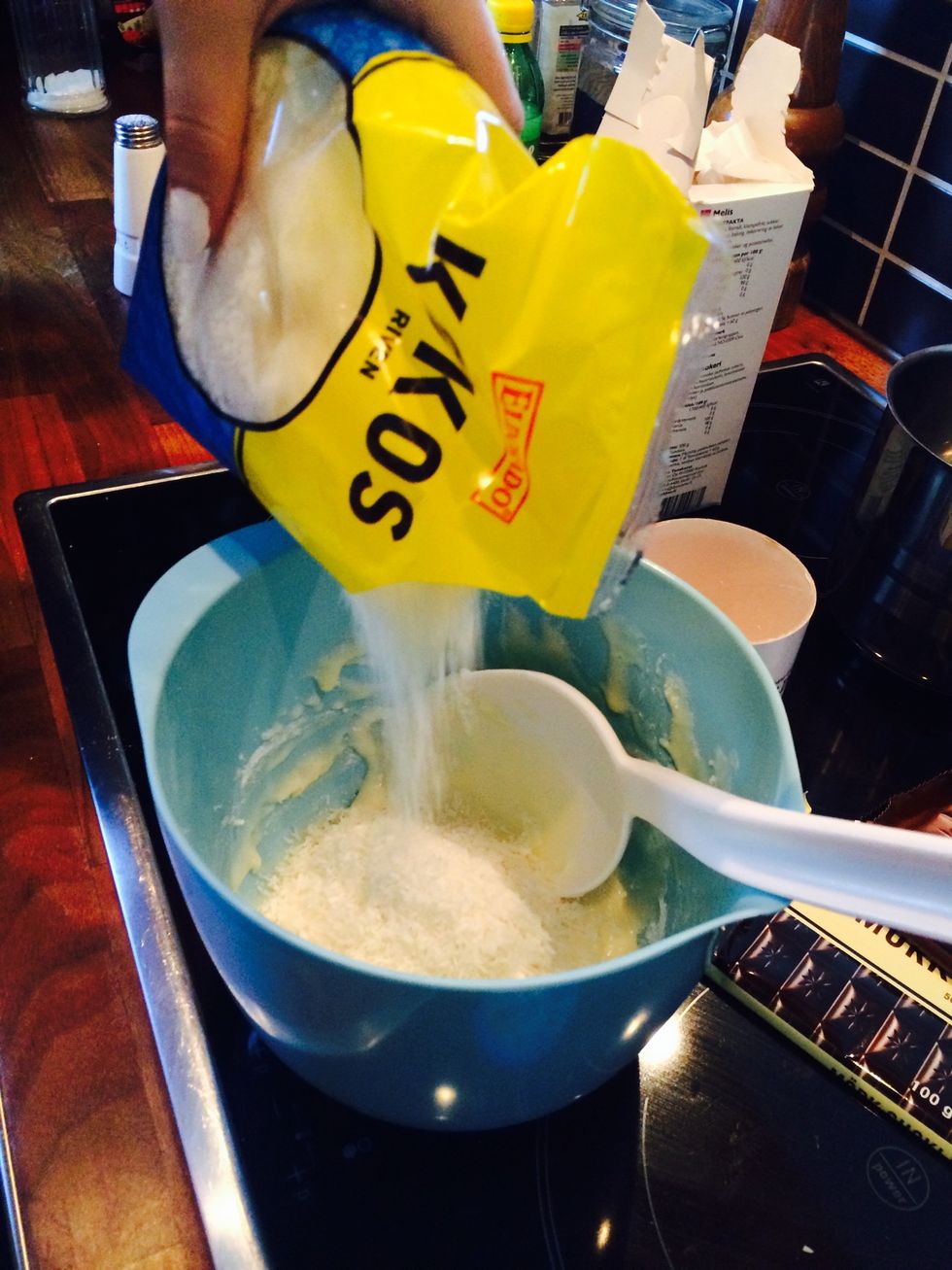 And at last add the shredded coconut \ud83d\ude0d