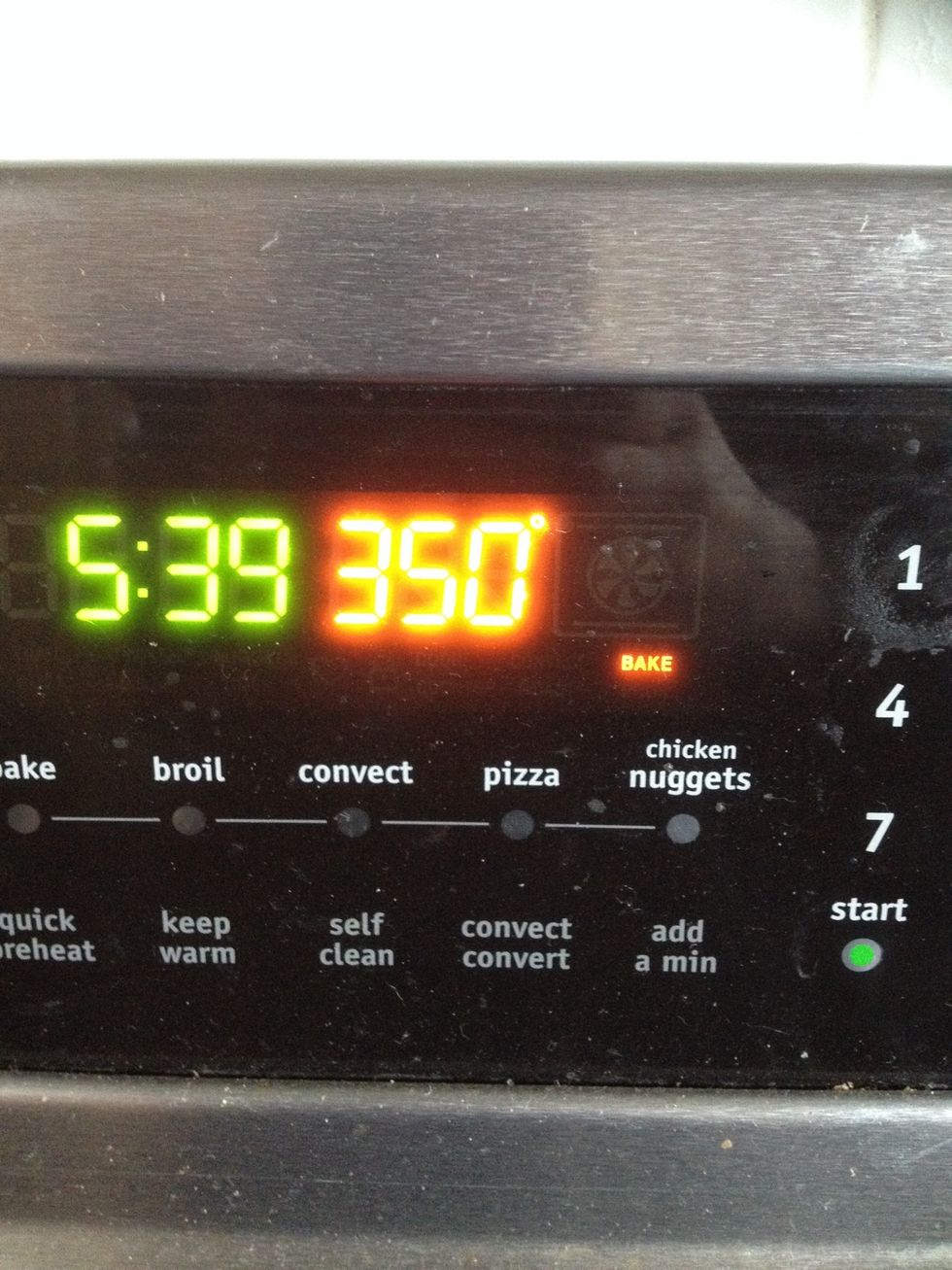 And bake at 350 degrees for 5 minutes or until toasted