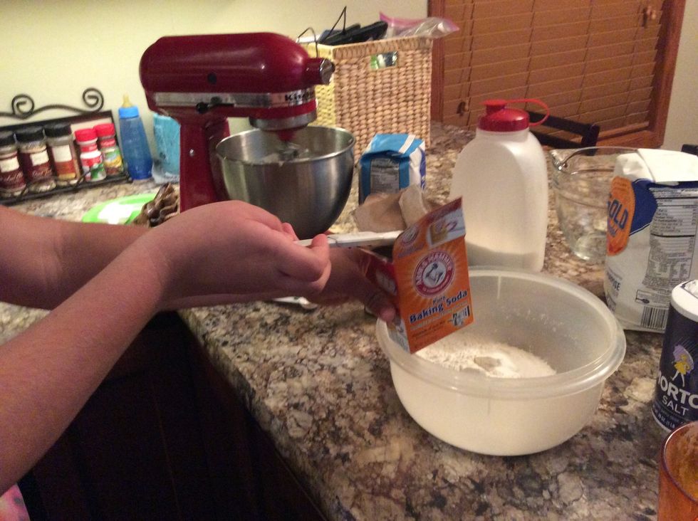 And baking soda then mix them together